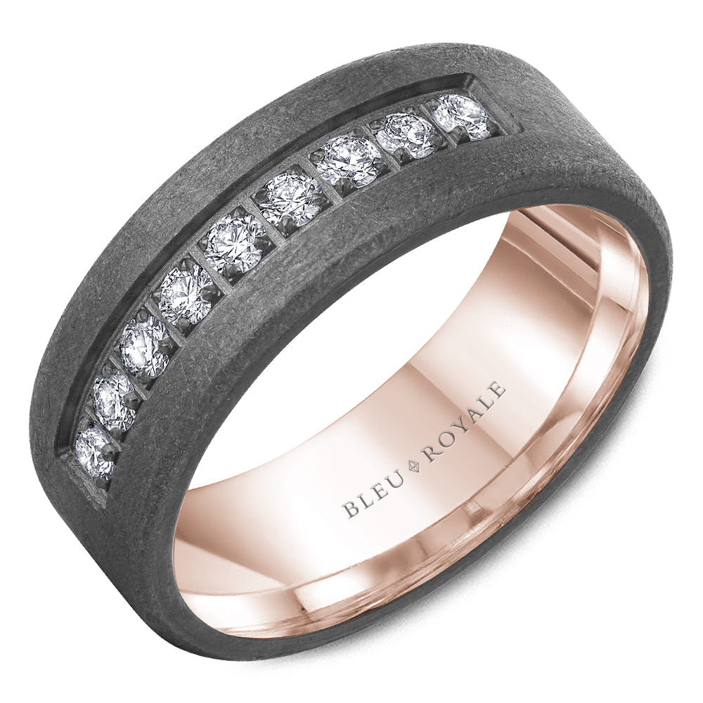 Bleu Royale Wedding Band - RYL-160TRD8-M10