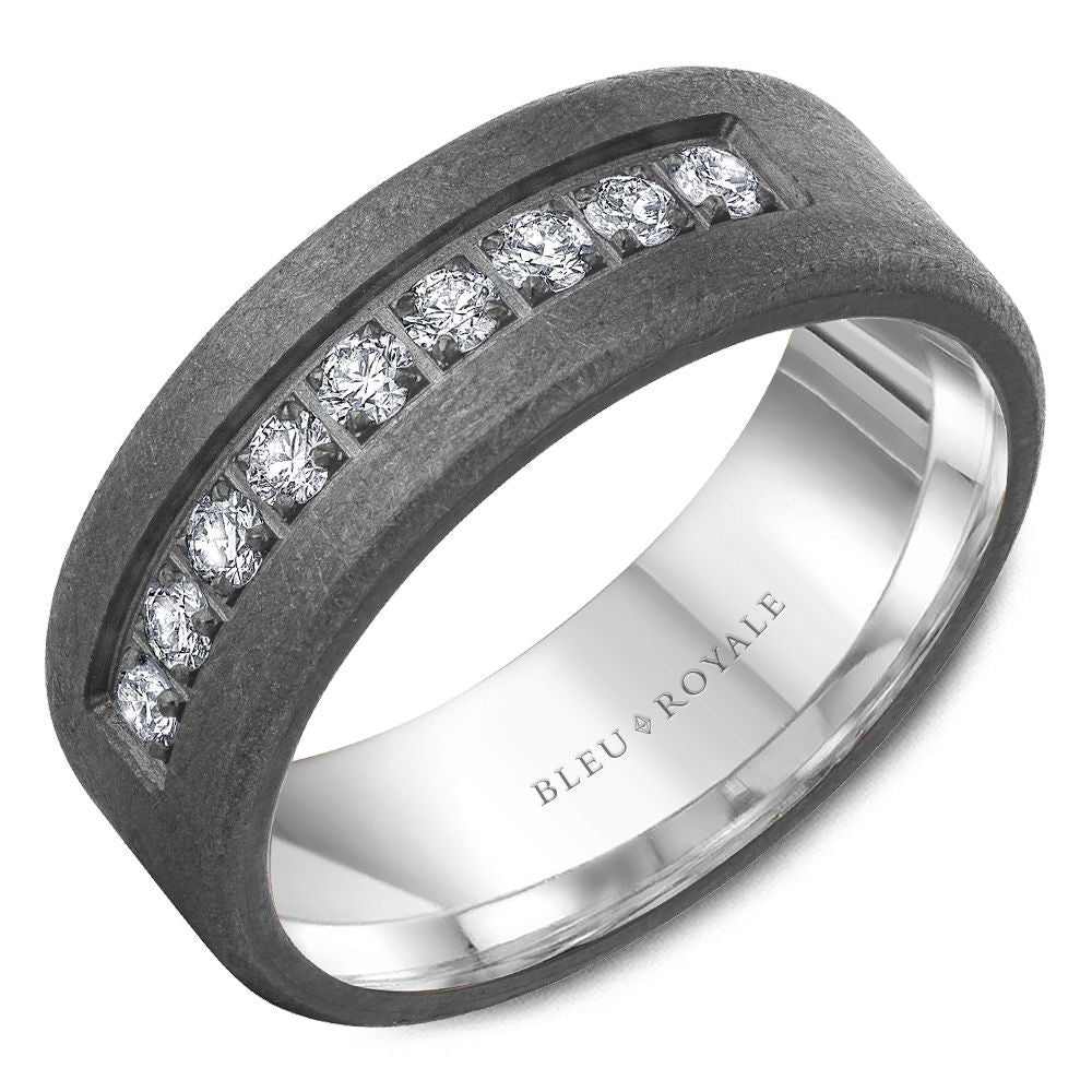 Bleu Royale Wedding Band - RYL-160TWD8-M10