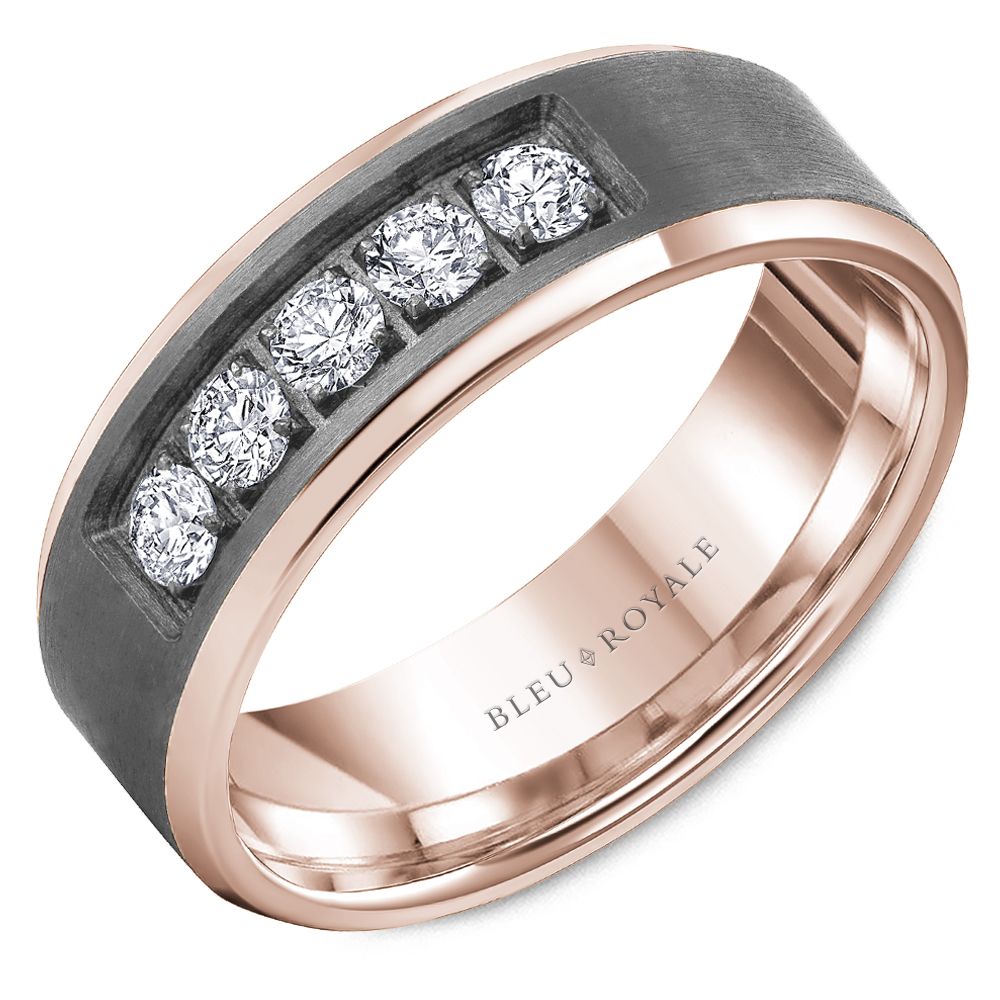 Bleu Royale Wedding Band - RYL-166TRD75-M10