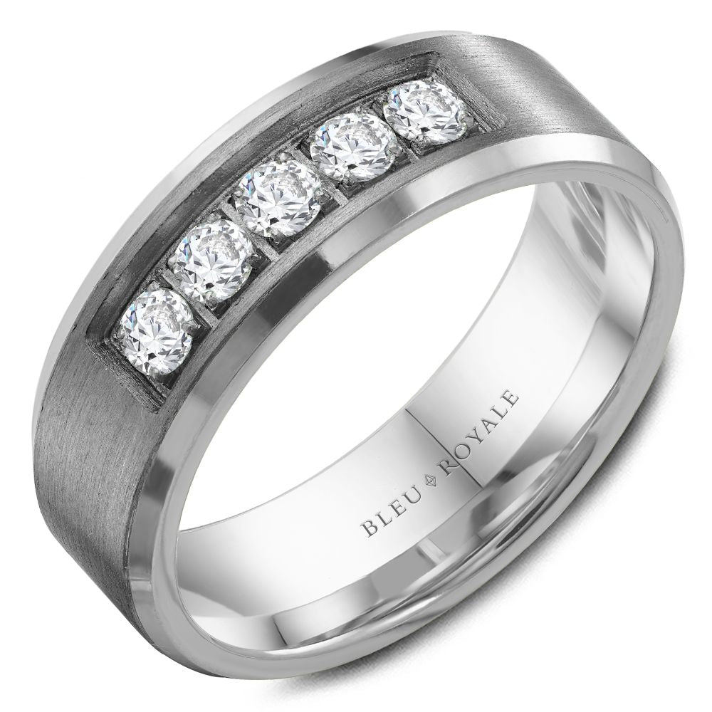 Bleu Royale Wedding Band - RYL-166TWD75-M10