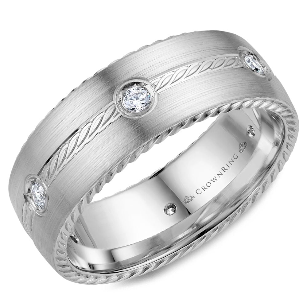 Crownring Wedding Band - WB-001RD8W-M10