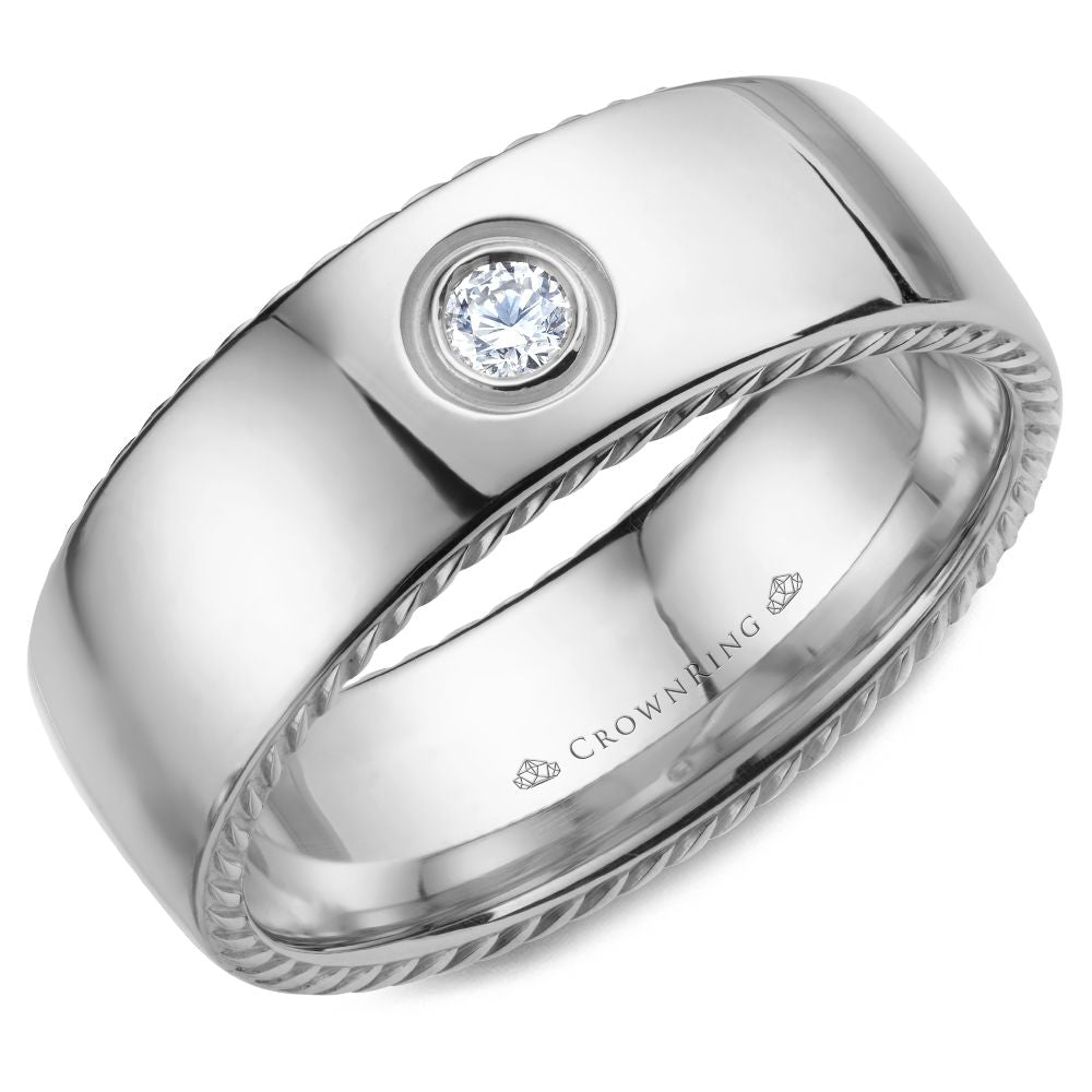 Crownring Wedding Band - WB-016RD8W-S10